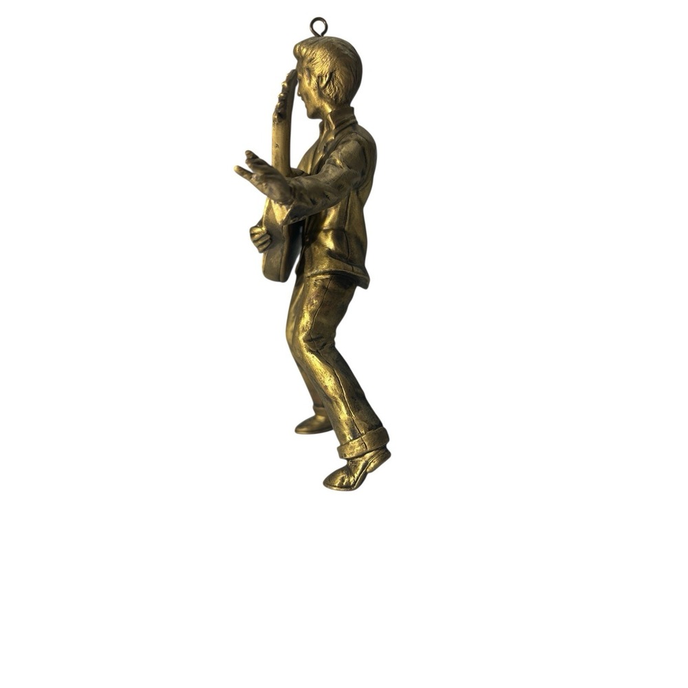 Vintage Hallmark Keepsake Ornament 1992 Gold‎ Crown Exclusive Brass Plated ELVIS - Picture 3 of 11